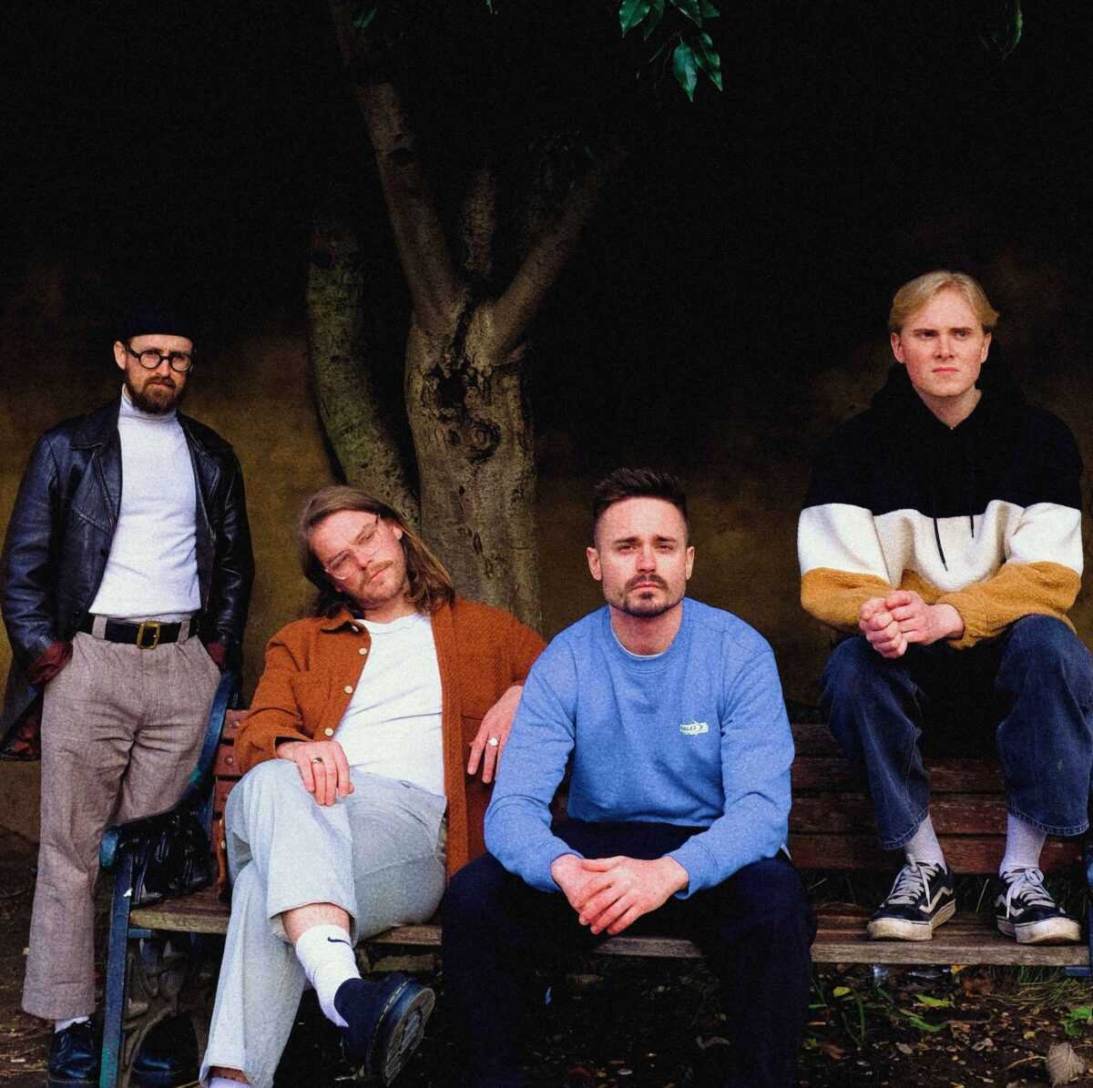 Chelsea fan Max Lewin (far left) with his Make Friends bandmates